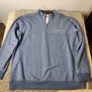 Columbia Hart‎ Mountain II Half Zip Fleece Sweatshirt Mens M Gray